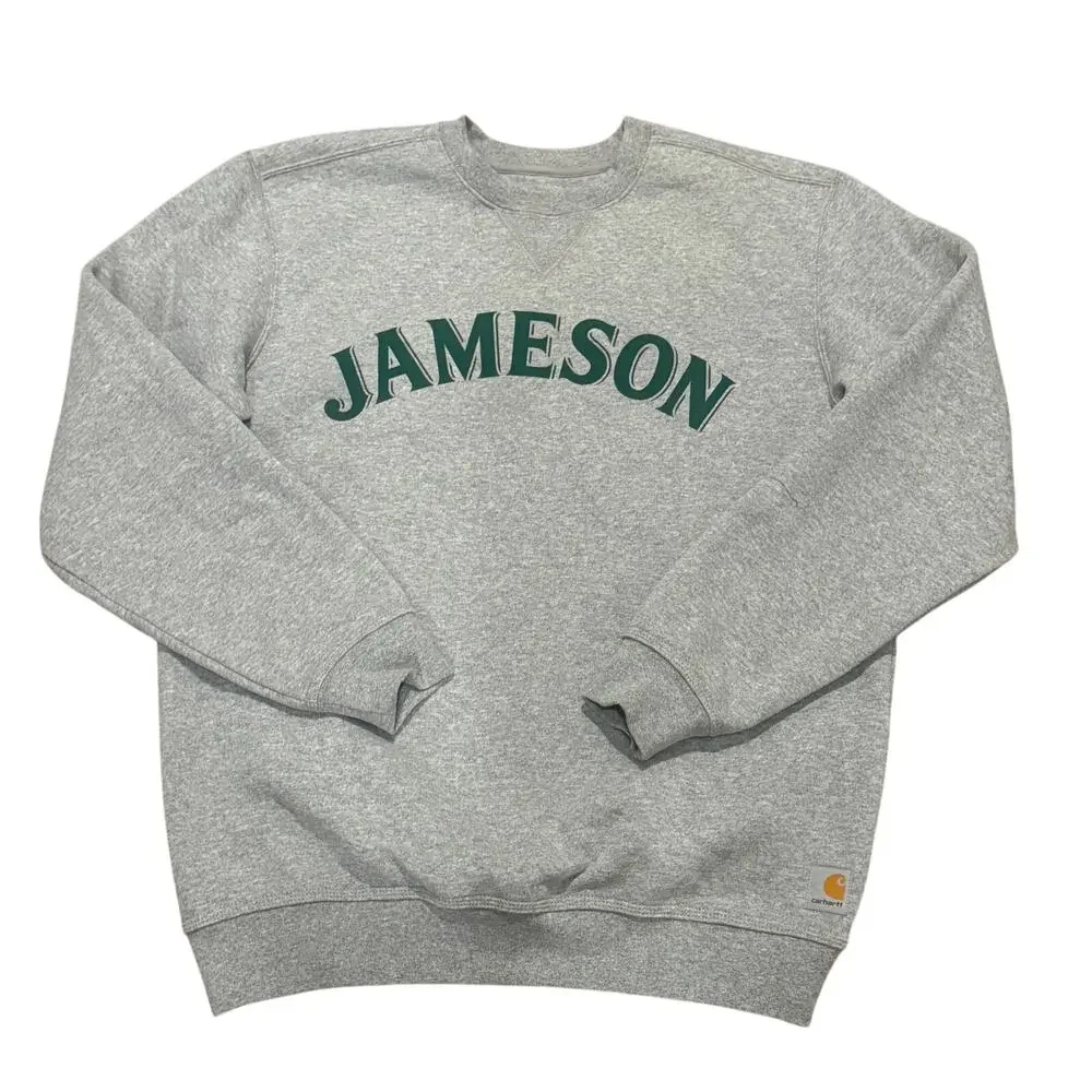 Carhartt Jameson Graphic Crewneck Sweatshirt Gray Green Spellout Men Medium
